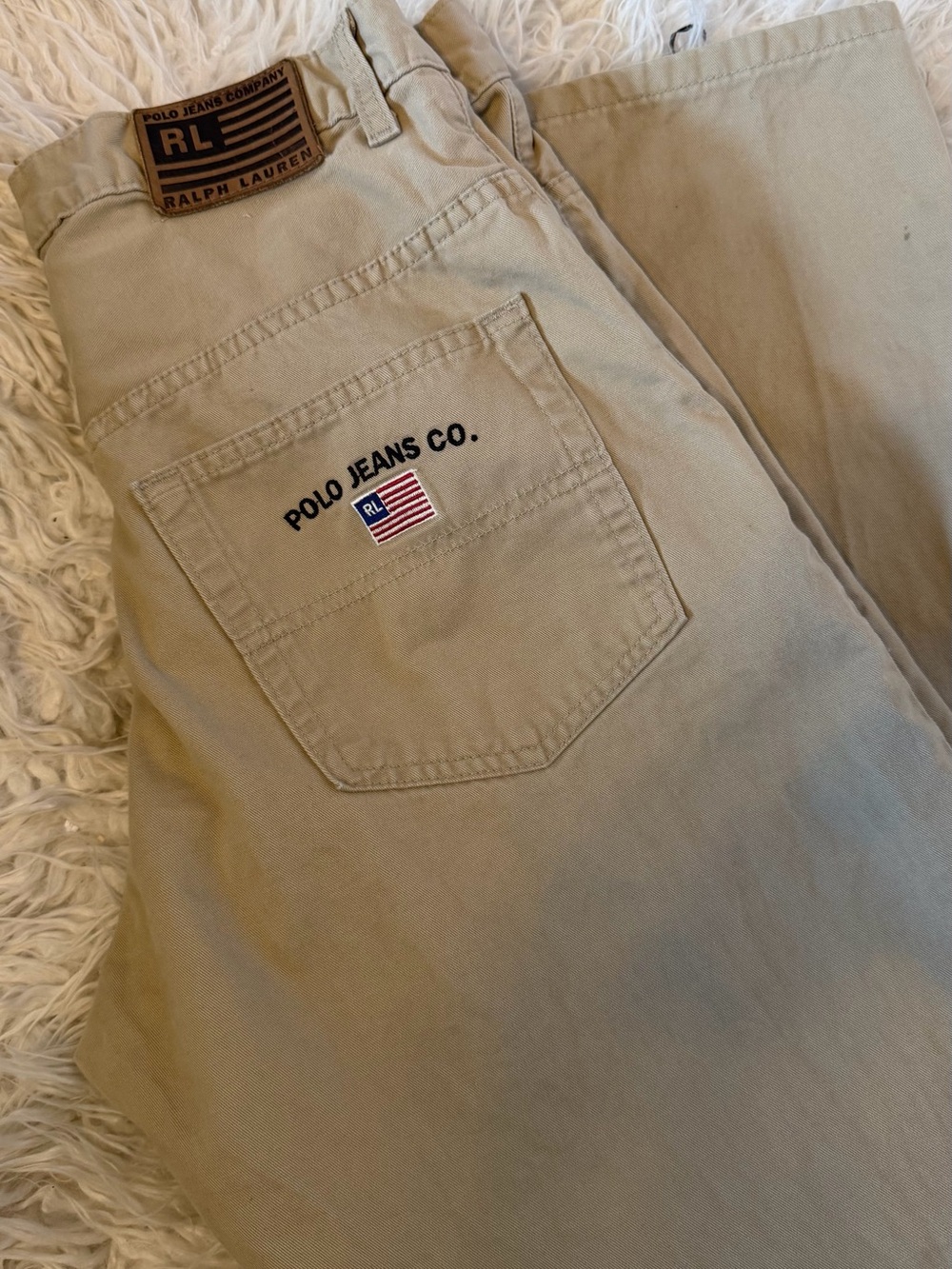 Ralph Lauren Polo Jeans Co. Vintage khaki Chinos with embroidered logo 33x32